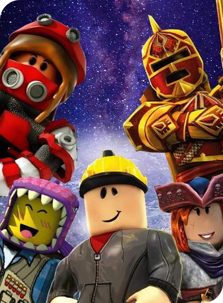 roblox characters gathered around the screen smiling