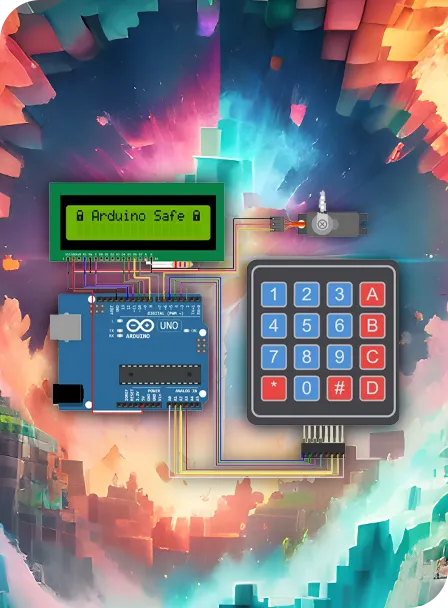 arduino safe robot on space background 